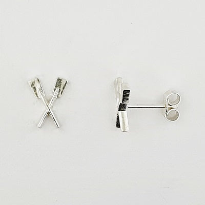 Rowing Sterling Silver Crossed Oar Earrings