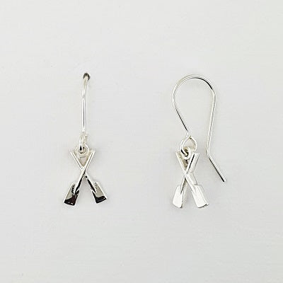 Rowing Sterling Silver Crossed Oar on Hook Earring