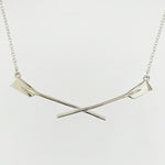 Rowing Sterling Silver Crossed Oar Necklace