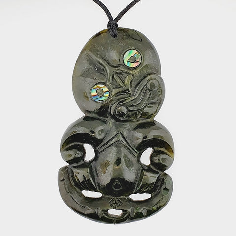 NZ Greenstone Tiki Pendant