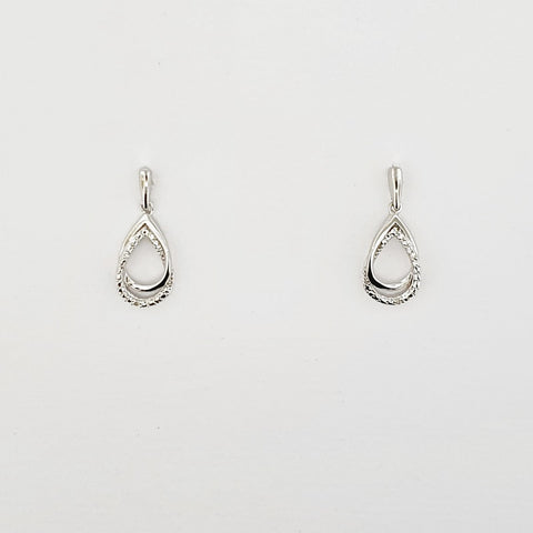 Diamond 9ct White Gold Drop Earrings