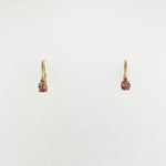 Pink Tourmaline 9ct Yellow Gold Huggie Earrings