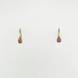 Pink Tourmaline 9ct Yellow Gold Huggie Earrings