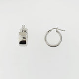 9ct White Gold Hoop Earrings