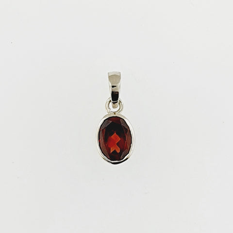 Garnet Sterling Silver Pendant