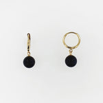 Onyx 9ct Yellow Gold Huggie Earrings