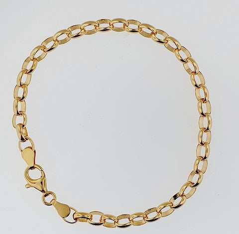 9ct Gold Oval Belcher Bracelet