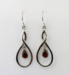 Garnet Sterling Silver Earrings