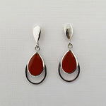 Red Agate Sterling Silver Earrings