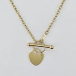 9ct Yellow Gold Heart & Fob Necklace