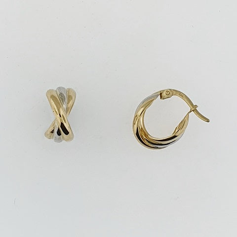 9ct Yellow & White Gold Hoop Earrings