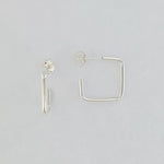 Sterling Silver Square Hoop Earrings