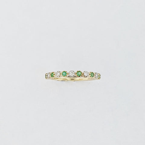 Emerald & Diamond 9ct Gold Ring