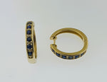 Blue Sapphire & Diamond 9ct Yellow Gold Earrings