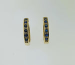 Blue Sapphire & Diamond 9ct Yellow Gold Earrings
