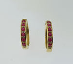 Ruby & Diamond 9ct Yellow Gold Earrings