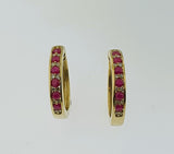Ruby & Diamond 9ct Yellow Gold Earrings