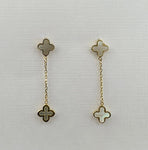 Mother of Pearl 9ct Yellow Gold Drop Stud Earrings