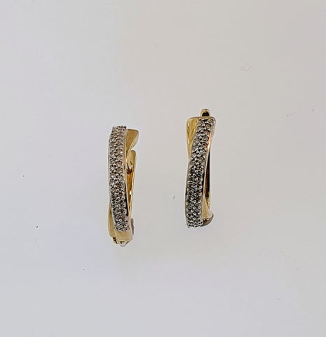 Diamond 9ct Yellow Gold Earrings