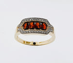 Garnet & Diamond 9ct Yellow Gold Ring