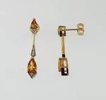Citrine & Diamond 9ct Yellow Gold Earrings