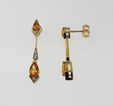 Citrine & Diamond 9ct Yellow Gold Earrings