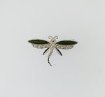 Greenstone Sterling Silver Brooch