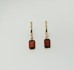 Garnet 9ct Yellow Gold Huggie Earrings