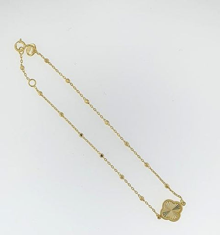 9ct Yellow Gold Petal Flower Bracelet
