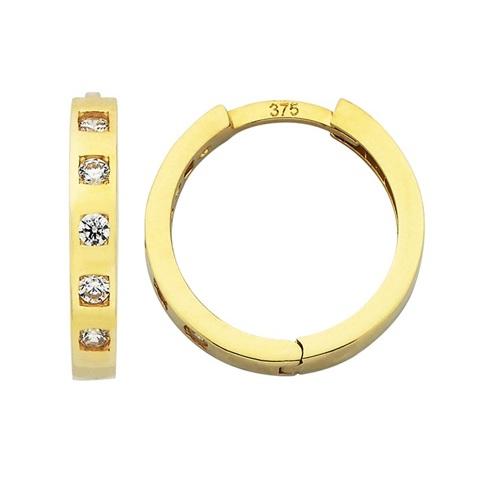 9ct Yellow Gold Cubic Zirconia Huggie Earrings