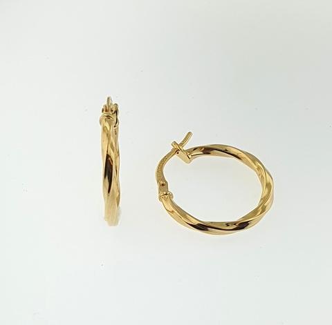 Bonded 9ct Yellow Gold & Silver Twisted Huggie Earrings