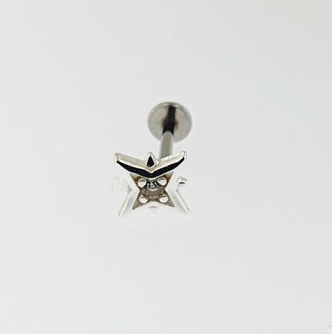 CZ Sterling Silver Helix Star Stud Earing