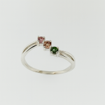 Pink & Green Tourmaline Sterling Silver Ring