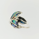 Paua Sterling Silver Leaf Ring