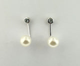 Pearl & Blue Topaz Sterling Silver Earrings