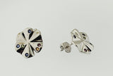 Sterling Silver Multi-Coloured Stone Stud Earrings