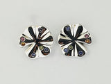 Sterling Silver Multi-Coloured Stone Stud Earrings