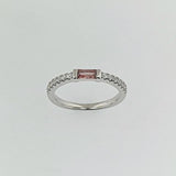 Garnet & CZ Sterling Silver Ring