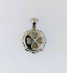 London Blue Topaz & Diamond 9ct White Gold Pendant
