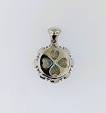 London Blue Topaz & Diamond 9ct White Gold Pendant