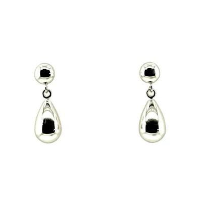 9ct White Gold Teardrop Earrings