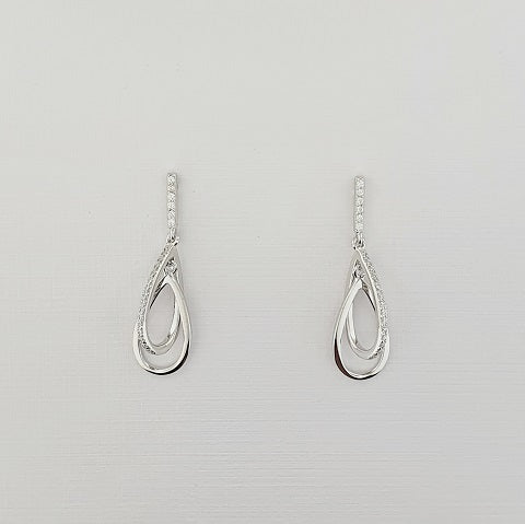 CZ Sterling Silver Drop Earrings