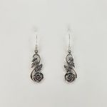Sterling Silver Rose Drop Earrings