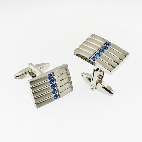 Stainless Steel Crystal Cufflinks