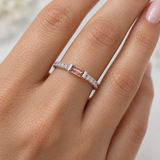 Garnet & CZ Sterling Silver Ring
