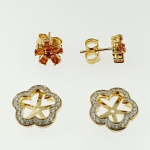 Citrine & Diamond Detachable 9ct Yellow Gold Earrings