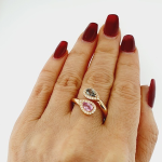 Pink & Green Sapphire & Diamond 18ct Rose Gold Ring