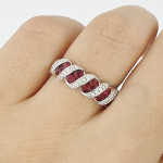 Ruby & Diamond 18ct White Gold Ring