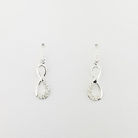 CZ Sterling Silver Drop Earrings