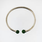 Sterling Silver & Jade Bangle